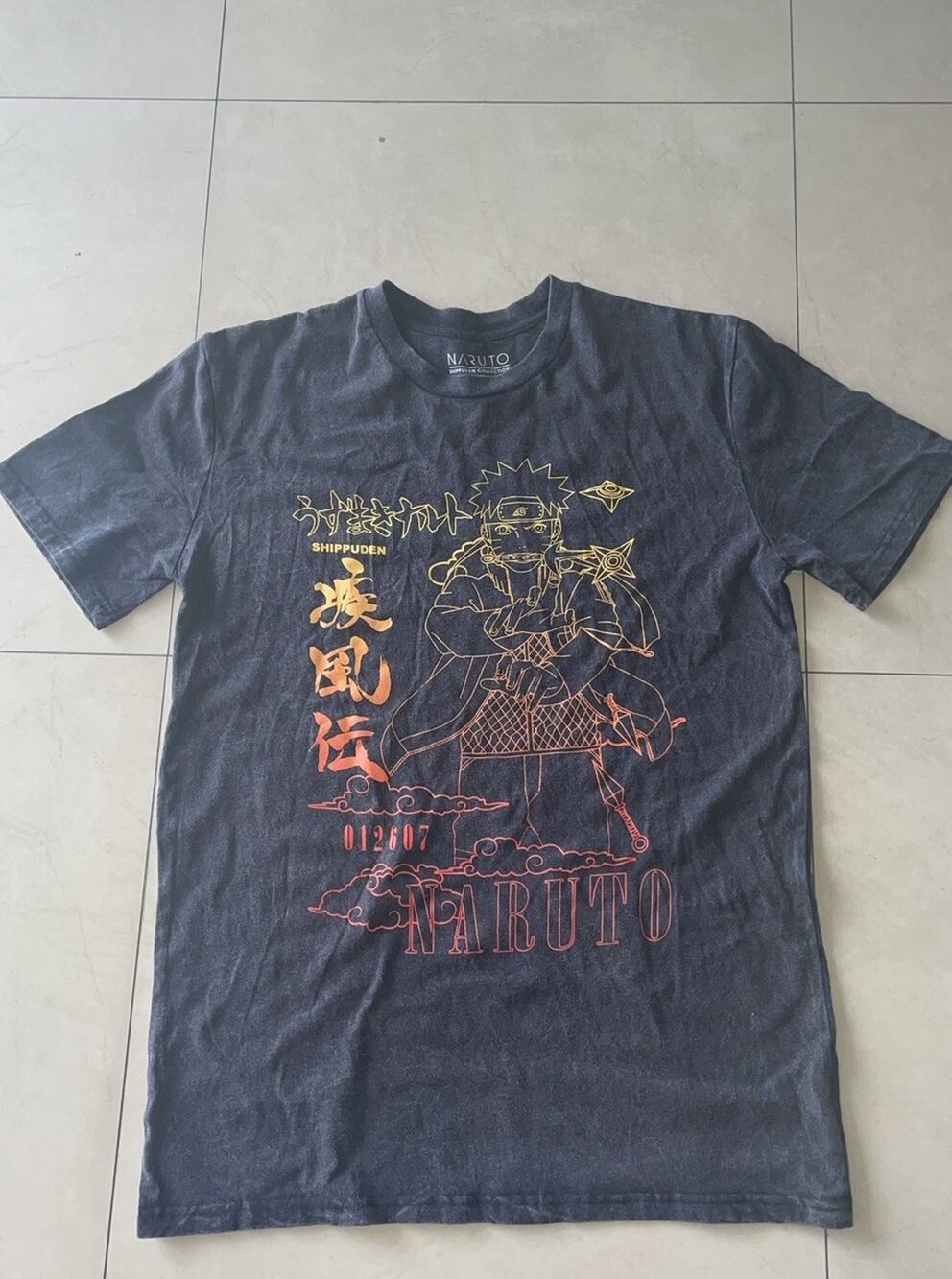 Naruto Shirt Black Shippuden Shonen Jump Chibi Anime Manga Men's S small
